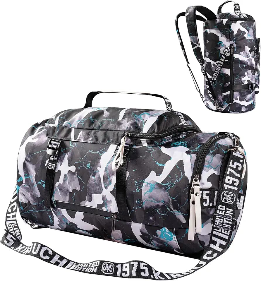 Gym Sport Bag Backpack Duffle Bag Weekender Bag Water-resistant Travel Sling Bag Casual Daypack for Men and Women