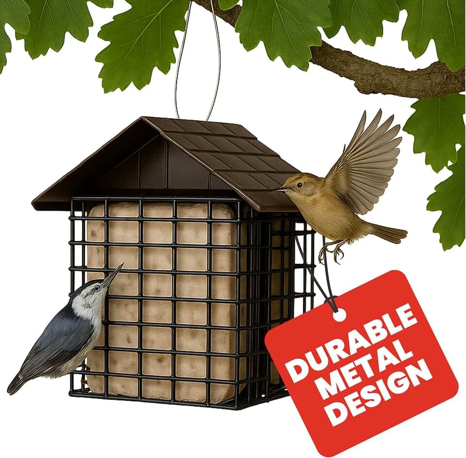 More Birds Double Suet Cake Feeder, Weather Guard, Steel Construction