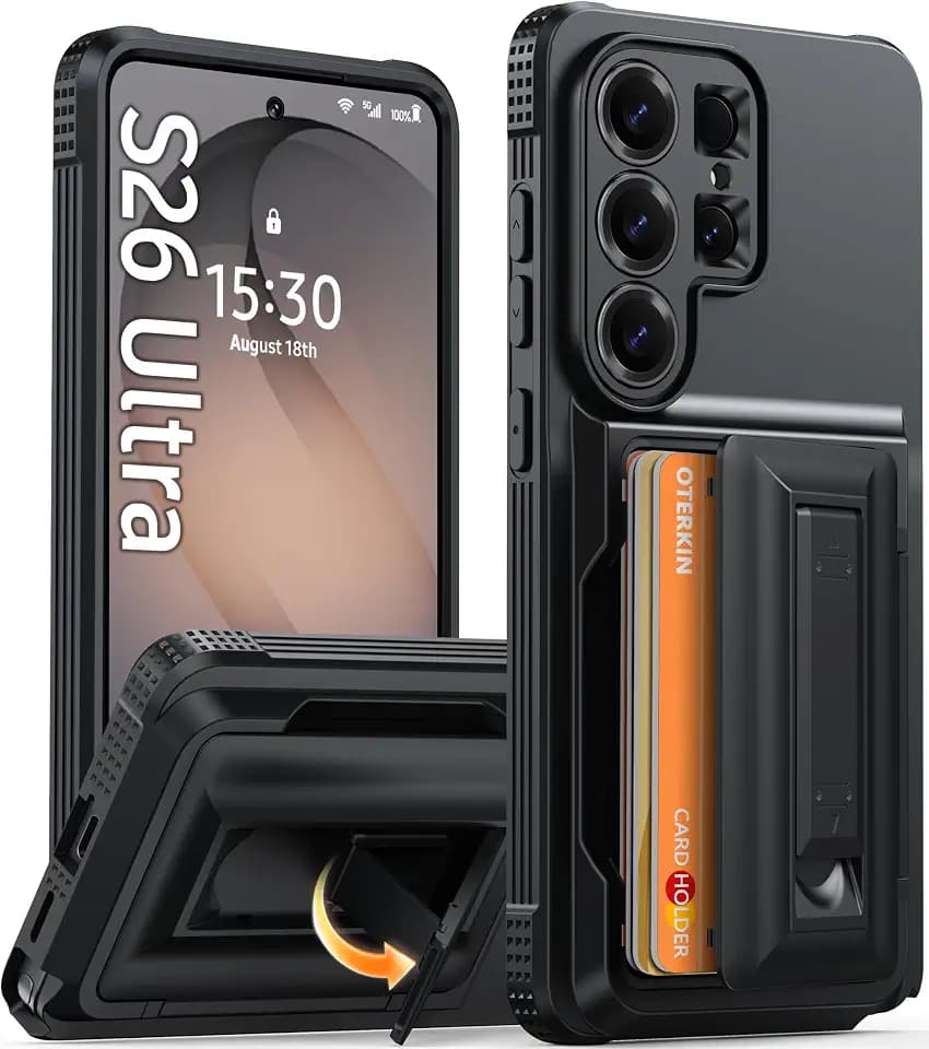 Oterkin for Samsung Galaxy S26 Ultra Wallet Case | 4-5 Card Holder | Stand