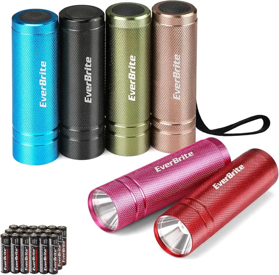 EverBrite 6-Pack Aluminum Mini LED Flashlight Set Portable Compact Bulk