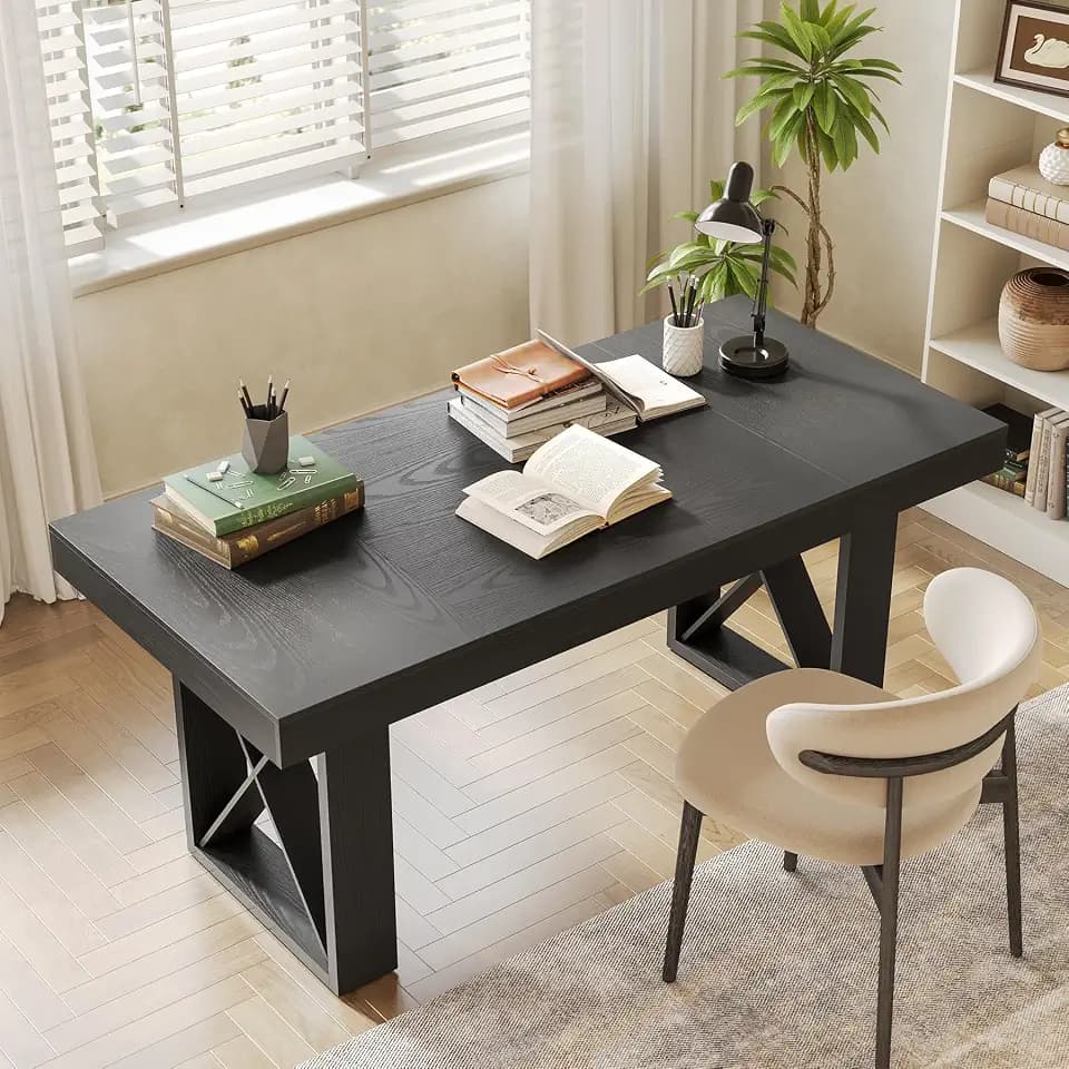 63-Inch Long Desk for Computer Gaming, Working, Studying – Home Office Desk