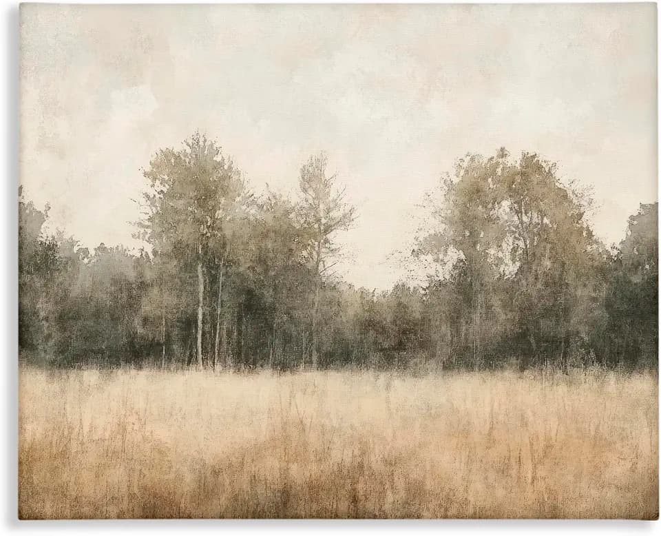 'Neutral Watercolor Woodland'| Canvas Art