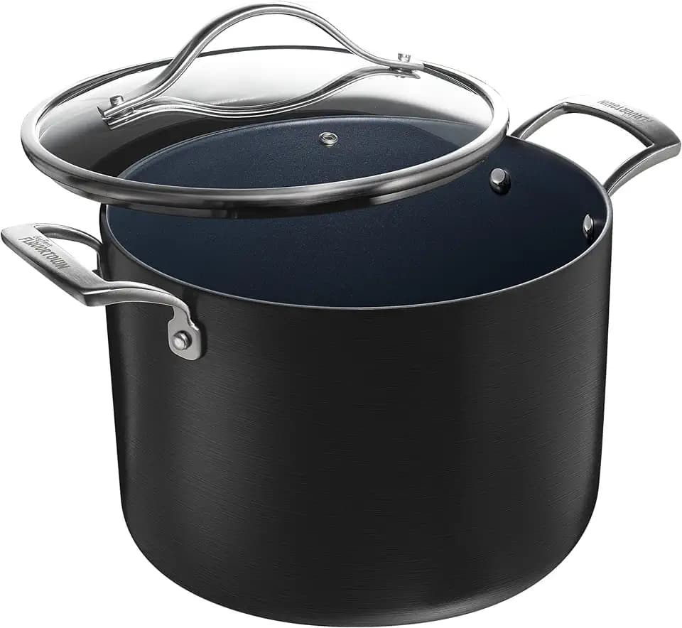 Guy Fieri's Flavortown Laser Titanium 8-Quart Stock Pot with Lid
