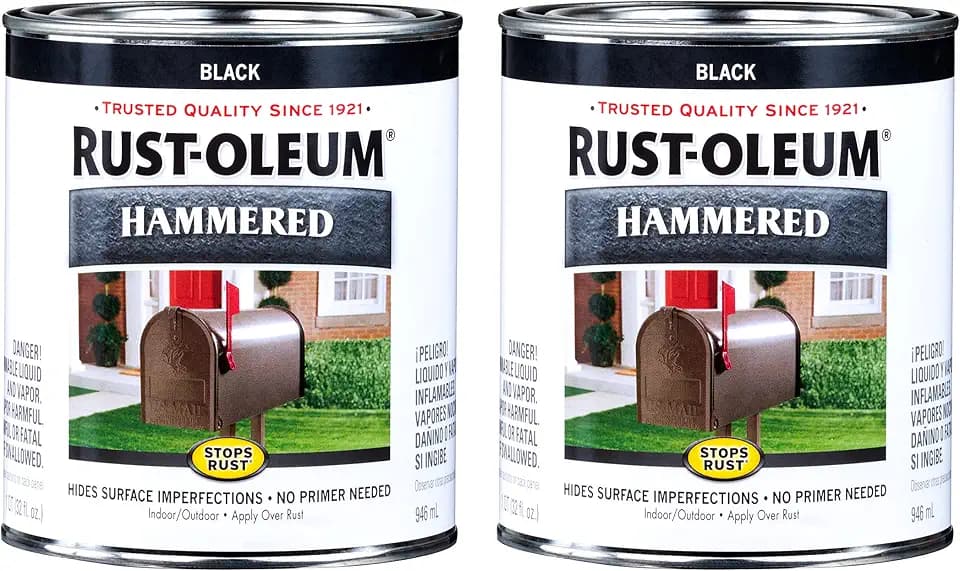 Rust-Oleum Stops Rust Brush On Protective Enamel Paint, Hammered Black