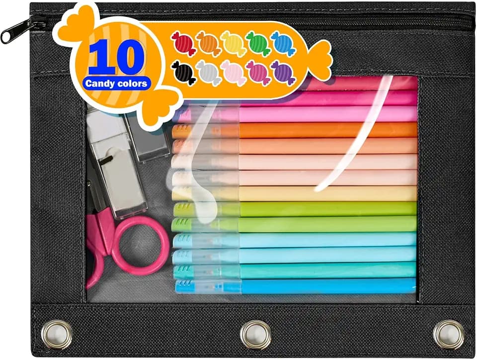 Forvencer Pencil Pouch for 3 Ring Binder, Large Pencil Case Pouch Binder