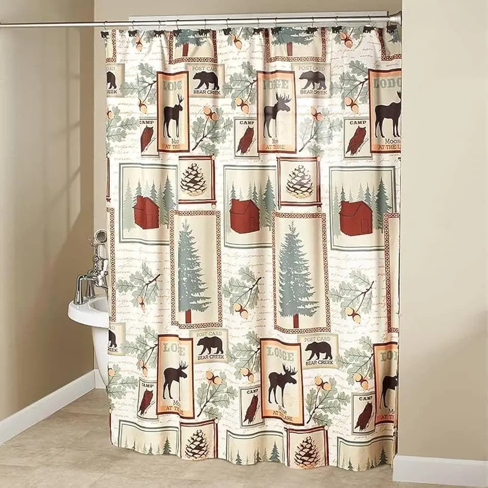 The Lakeside Collection Mountain Lodge Shower Curtain