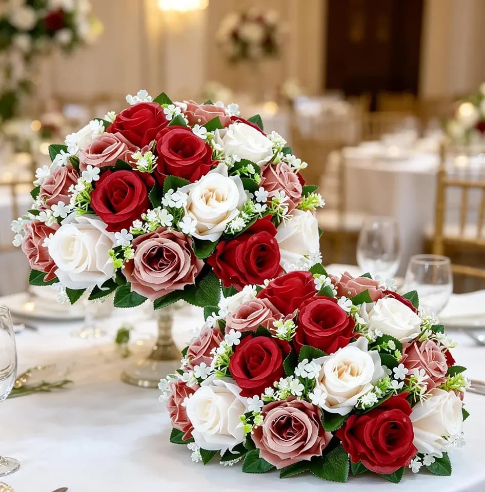 2 Pcs Wedding Flowers Ball Centerpieces for Tables, 12.6in