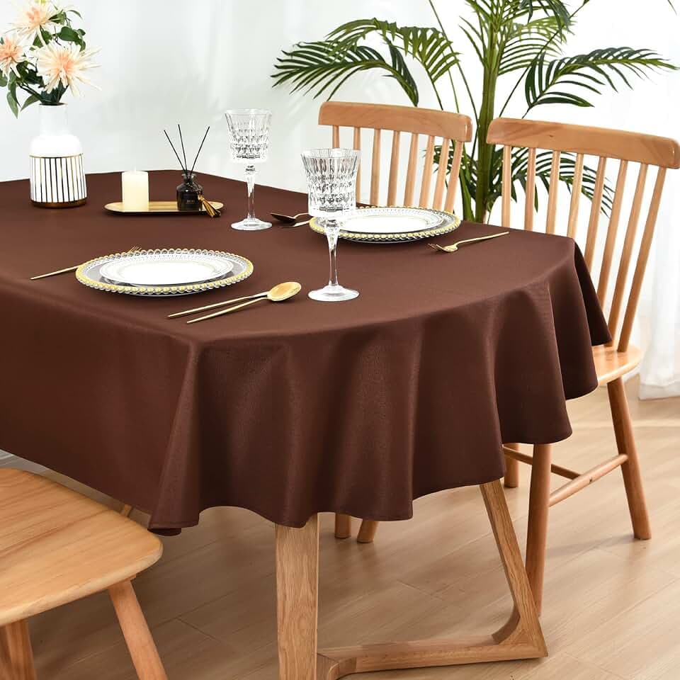 Wolkemer Oval Tablecloth 60 x 84 Inch Washable Fabric Table Cloth