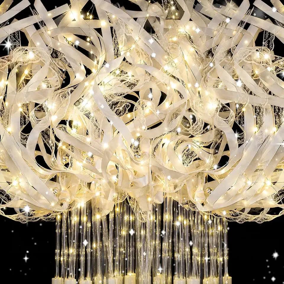 120 PCS Light Up Wedding Wands, Flameless Sparkler Alternative with Ribbons