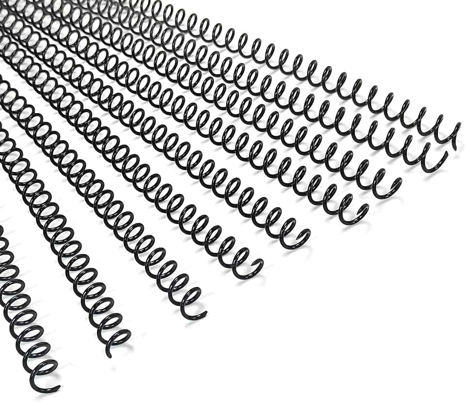Rayson Plastic Binding Coil, 5/16", 3:1 Pitch, 40 Sheets, Black, 100 Pack