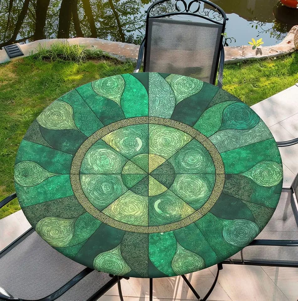 Round Table Cover Spring Washable Seasonal Table Cloth for Party Picnic Dinner Decor for 38"-42" Round Table, 44 Inch