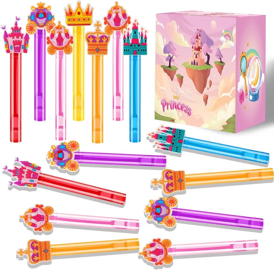 24PCS Princess Bubble Wands Toys for Kids, Princess Birthday Party Favors Supplies Decorations, Classroom Prizes, Pinata Fillers, Goodie Bag Stuffers Gifts
