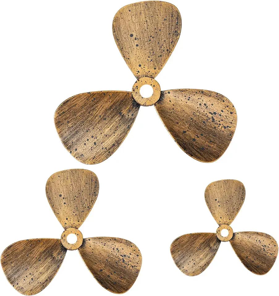 Gisafai 3 Pcs Nautical Decor Metal Nautical Wall Art Decor Ship Propeller