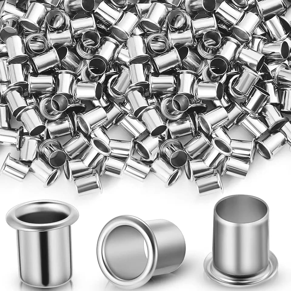 Dunzy 600 Pieces 1/4 Inch Shelf Pin Sleeves, Silver