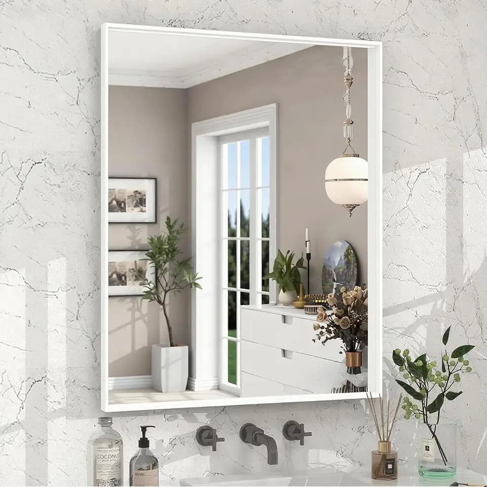 24x36 Inch White Bathroom Mirrors for Over Sink, Wall Vanity Mirror