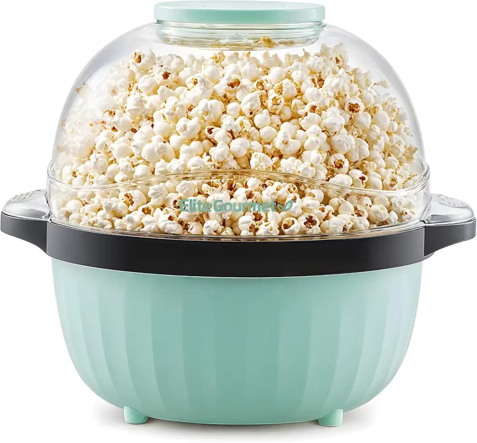 Elite Gourmet EPM145M 18 Cup Hot Oil Stirring Popcorn Popper, Mint