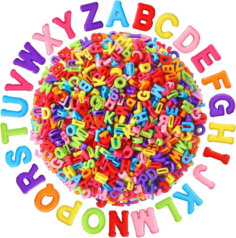 Augshy 700Pcs Large Alphabet Letter Beads for Keychains Chunky Crafts