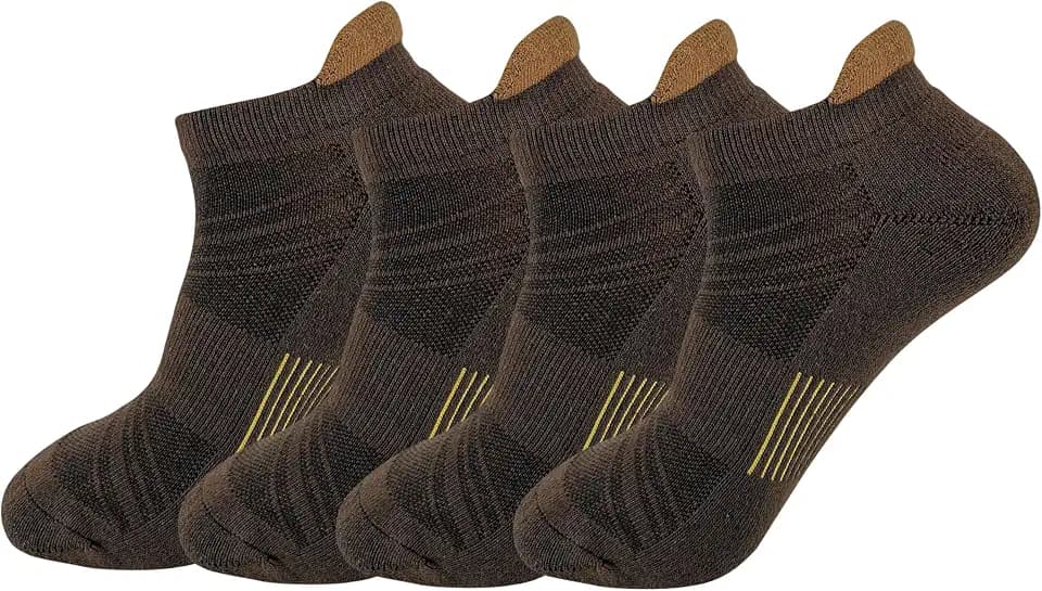 HaloYIYI Mens Ankle Athletic Low Cut Tab Socks, 4 Pairs