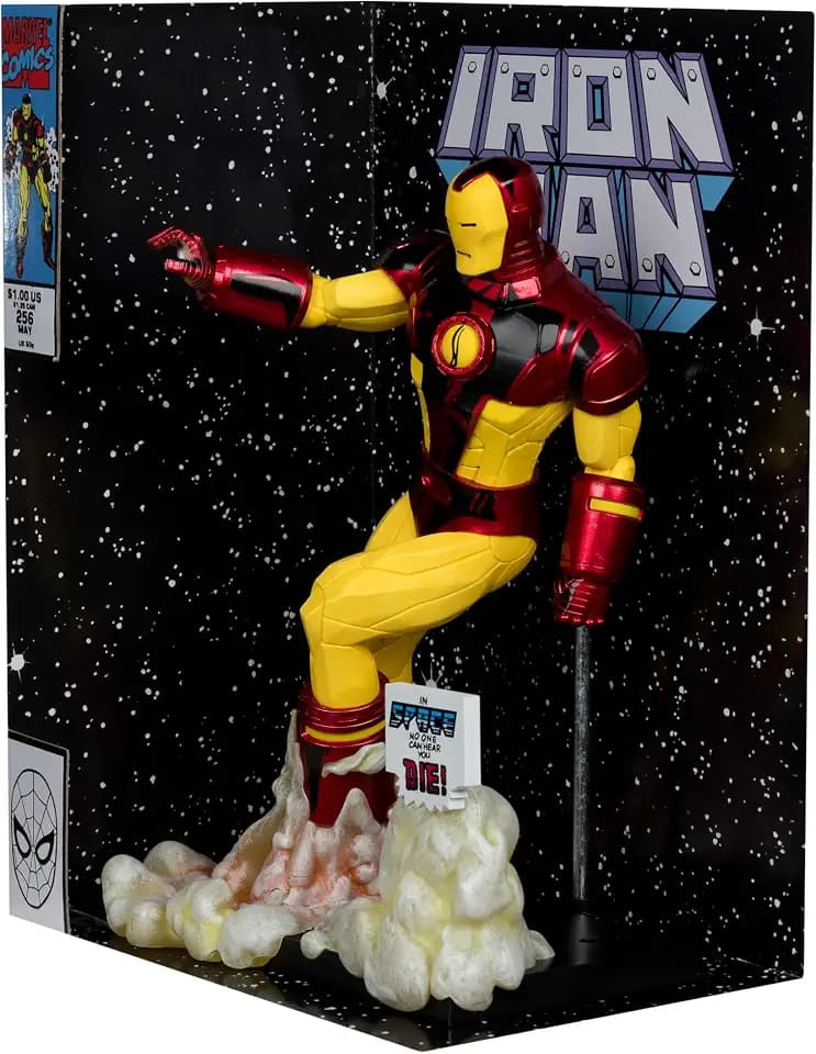 McFarlane Marvel Iron Man 1:6th Scale Collectible with Scene & Comic (Iron Man #256) Toys