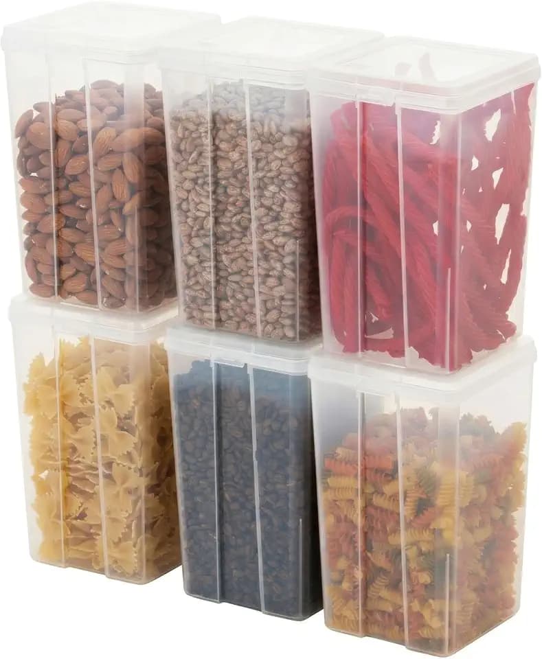 IRIS USA Food Storage Containers Set, 2.7 Qt - 6 Pack, Food Grade Plastic