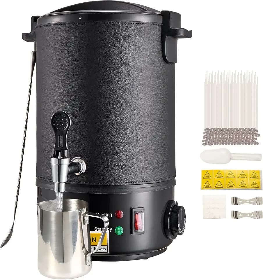 VEVOR 10Lbs Wax Melter for Candle Making, Large Electric Wax Melting Pot Easy Pour Spout, 9-Level Temperature Control, Easy Clean for Candle Soap Cream Beauty Bulk Production Business
