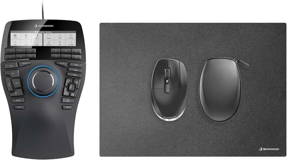 3Dconnexion SpaceMouse Enterprise Kit 2 (Professionelle CAD-Lösung, 3D-Maus und CadMouse im Set, schwarz)