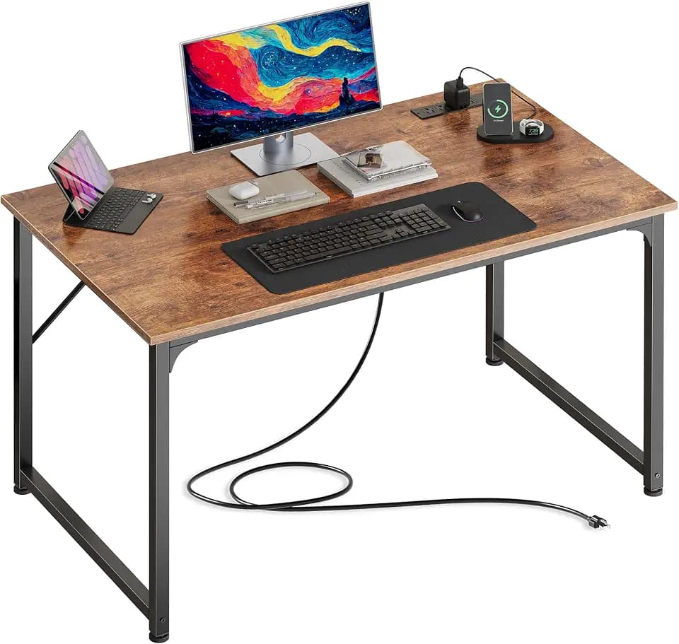 PRAISUN 40 X 24 Inch Deeper Desk with Power Outlets