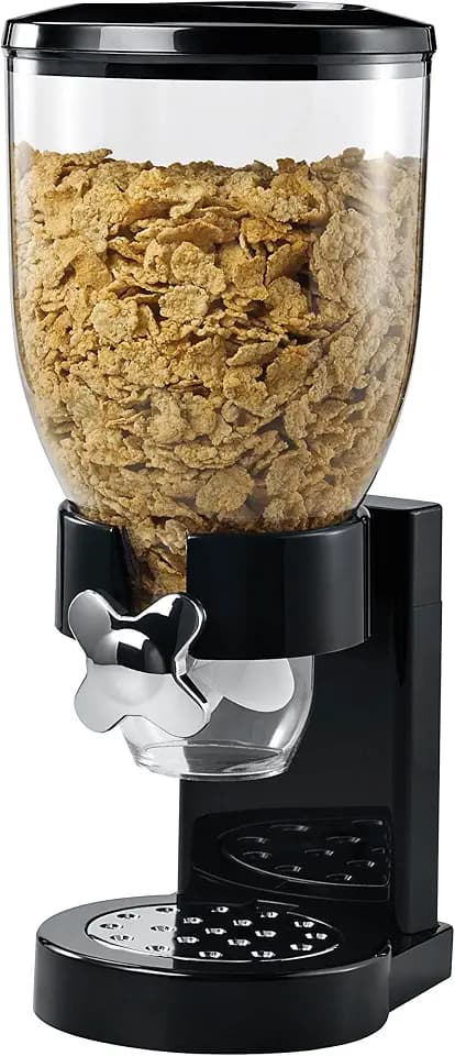 Honey-Can-Do Dry Food Dispenser, Single Control, Black/Chrome