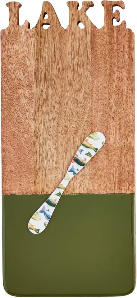 Mud Pie Lake Word Cut Out Board; board 8" x 8" | spreader 5 1/2"