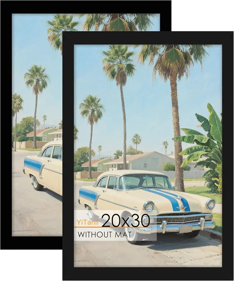 20x30 Poster Frame 2 Pack, Black Picture Frames 20 x 30 inches
