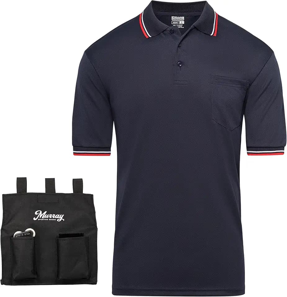 Murray Sporting Goods Umpire Shirt Accessory Bundle - Shirt, Bag, Brush, Indicator Accessory Kit