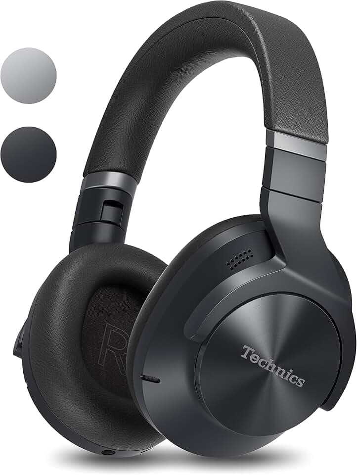 Technics EAH-A800E-K Bluetooth Kopfhörer, Over-Ear mit Noise Cancelling und Mikrofon, ergonomisches Design, einfache Verbindung, Schwarz