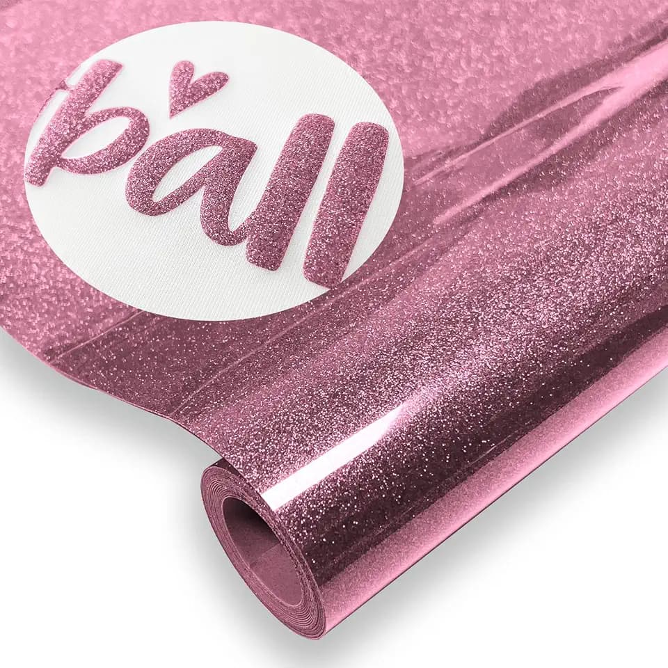 Glitter Puff Heat Transfer Vinyl (Pink), 12in X 5ft Iron on Vinyl