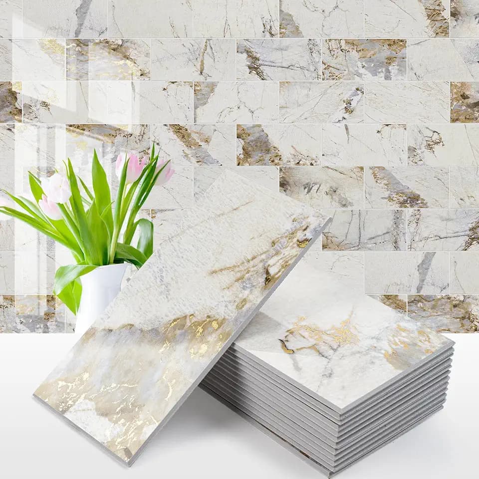 Vamos Tile 100-Pack Peel and Stick Backsplash Tile,3" x 6" PVC Subway Tile