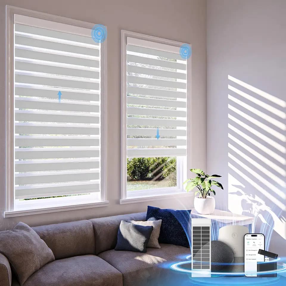 Motorized Zebra Blinds with Remote,Rechargeable Electric Shades
