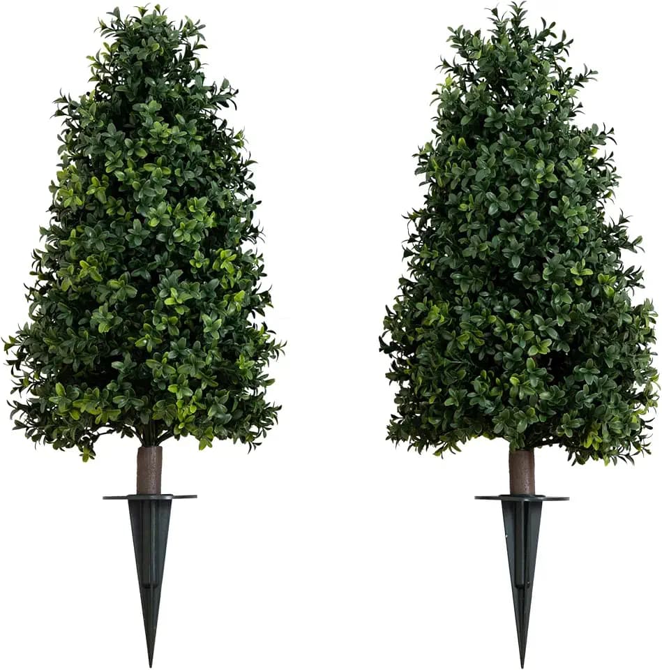 Nearly Natural 2.5 ft Artificial UV-Resistant Boxwood Plant (Set of 2)