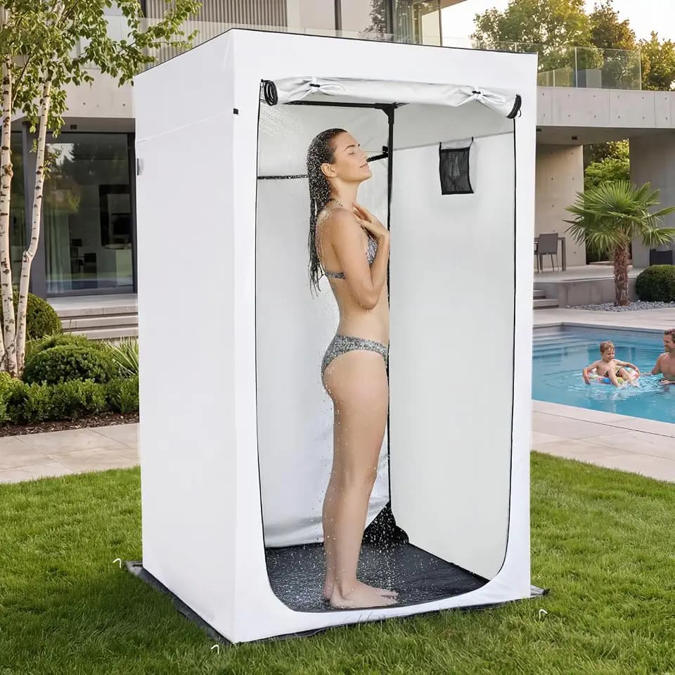 Alvantor® Shower Tent Pop Up Changing Room Outdoor Shower Enclosure Pop Up Privacy Shelter Toilet Tent Camping Dressing Portable Shelter Teflon Coating Fabric 4’x4’x7' Patent Pending