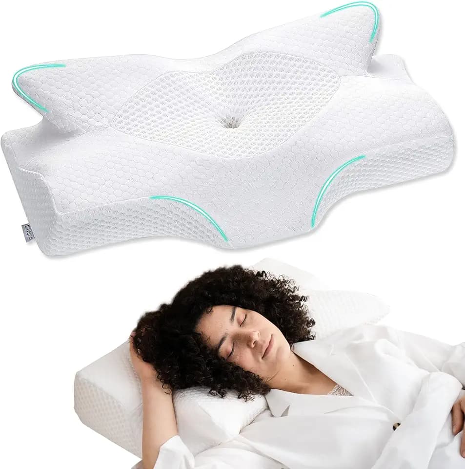 Elviros Cervical Memory Foam Pillows for Neck Pain Relief,Medium Firm