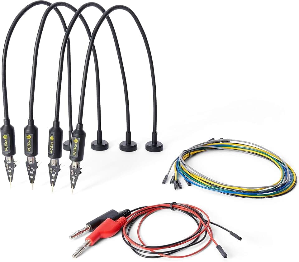 4xSP10 Digital Probes with Test Wires | Helping Hands | Third Hand Tool | Level-up Your Electronics Workbench | Upgrade Your PCBite Kit