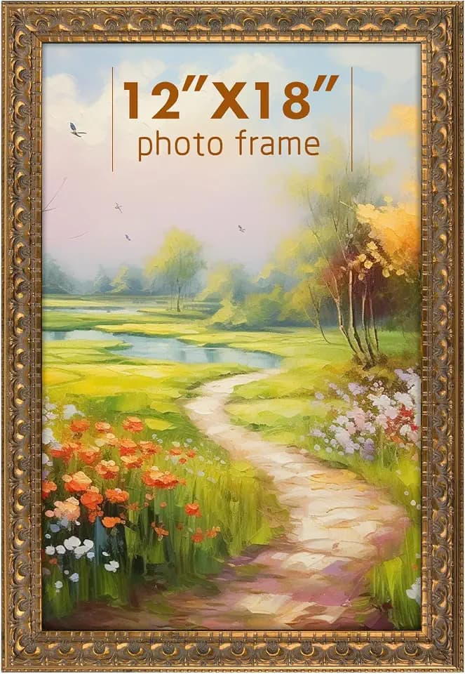 Golden State Art 12x18 Poster Frame Ornate Bronze Color with Real Glass