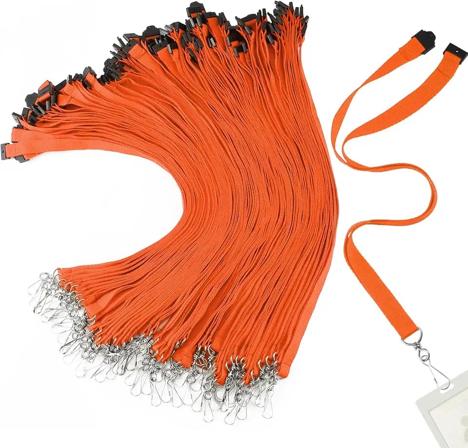 Patelai 120 Pcs Breakaway Lanyards with J Hook, Orange