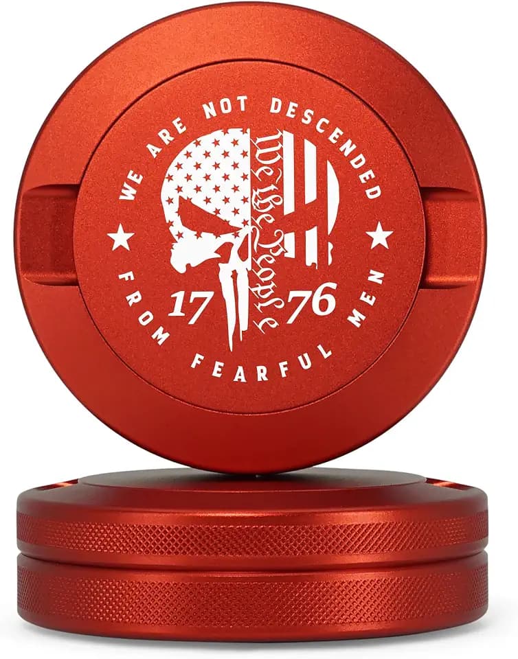 Metal Can | Metal Container for Pouches | Aluminum Used Pouch Storage Tin | Airtight O-Ring Moisture Odor Proof EDC Pocket Tin | Defiance Edition (Red)