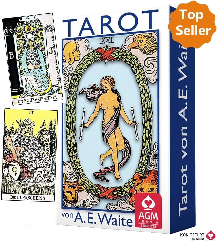 Tarot von A.E. Waite Mini (gutes Format für Reisen, Tarotkarten im Miniformat 4,4 x 7,4 cm)