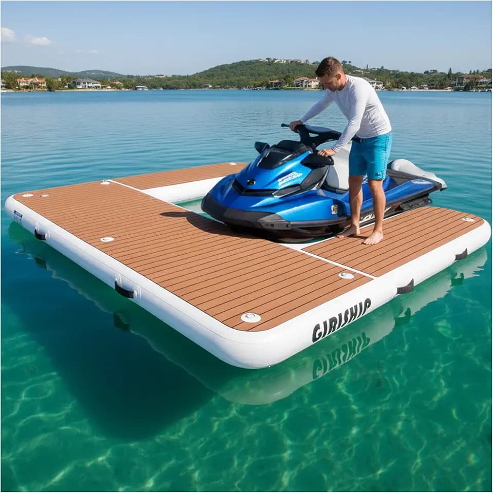 Jet Ski Dock, Inflatable Floating Dock U Shape Dock EVA Pad