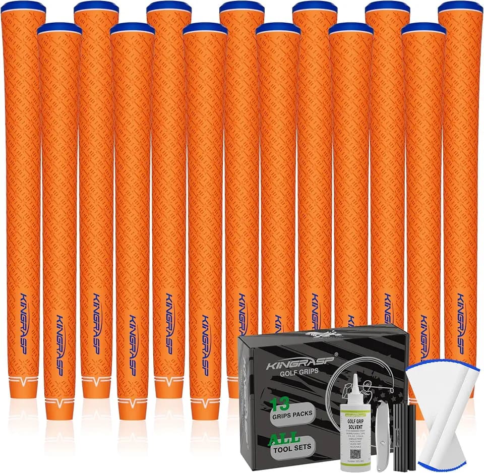 Multi Compound Golf Grips,13 Pack Soft Rubber Grips,Anti‑Slip Cotton Thread Design