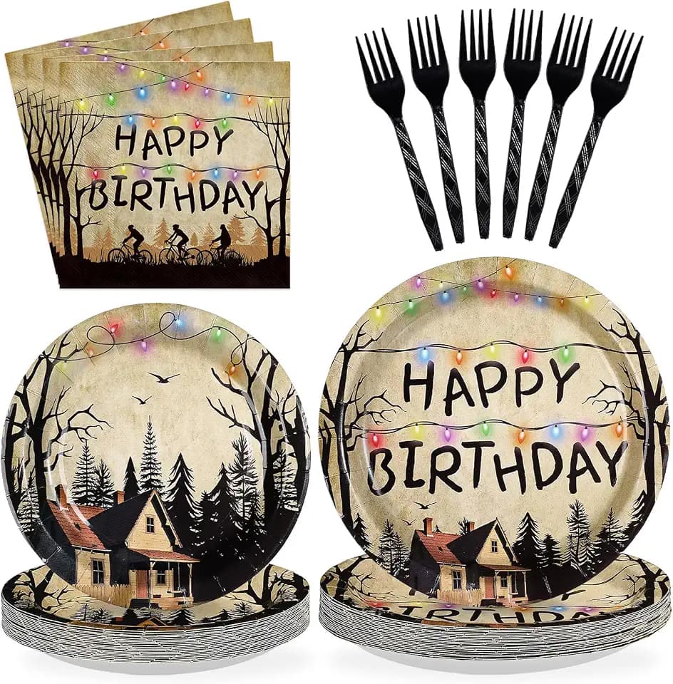 96Pcs Halloween Spooky Rustic Alphabet Party Decorations Serves 24