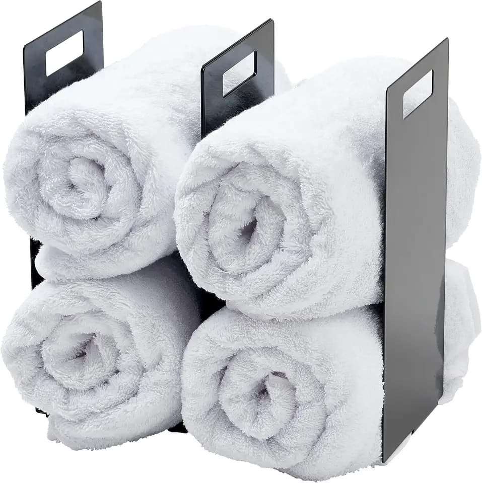 Yamazaki Home Tower Interlocking Towel Organizer - Bathroom Storage Shelf Rack - Steel
