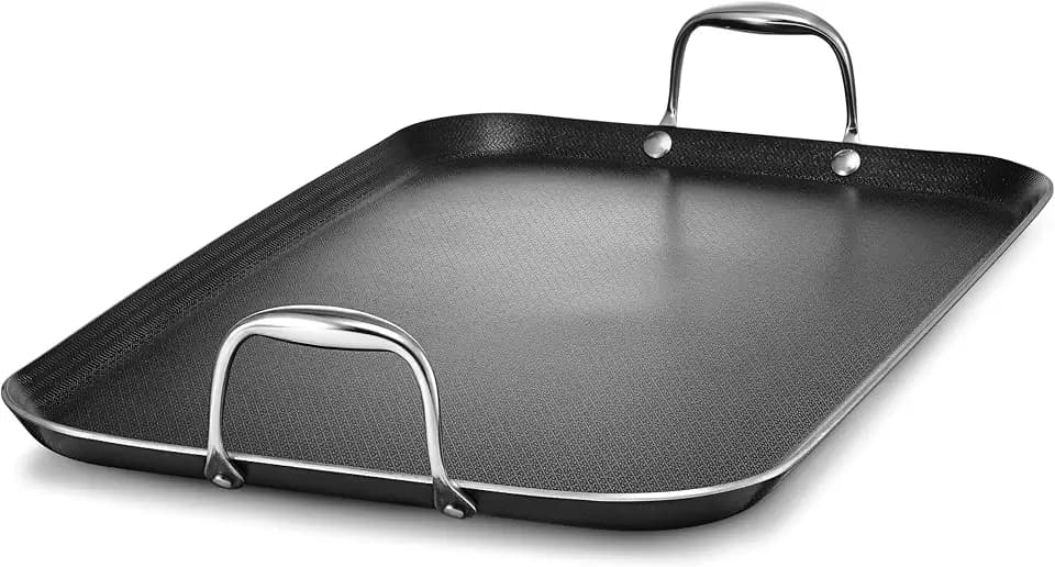 HexClad Double Burner Hybrid Nonstick Griddle Pan, BBQ, Dishwasher Safe