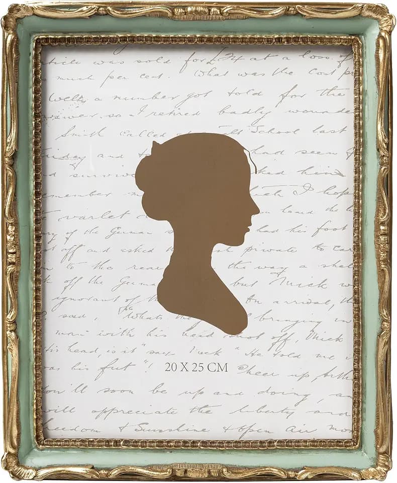 AELS 8x10 Inch Vintage Picture Frame, Elegant Antique Photo Frames with Glass Front, Photo Display, Tabletop Wall Hanging, Gift Ideas, Gold and Green