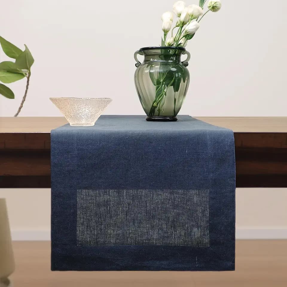 Linen Table Runner 72 Inches Long, 100% French Linen Table Runners
